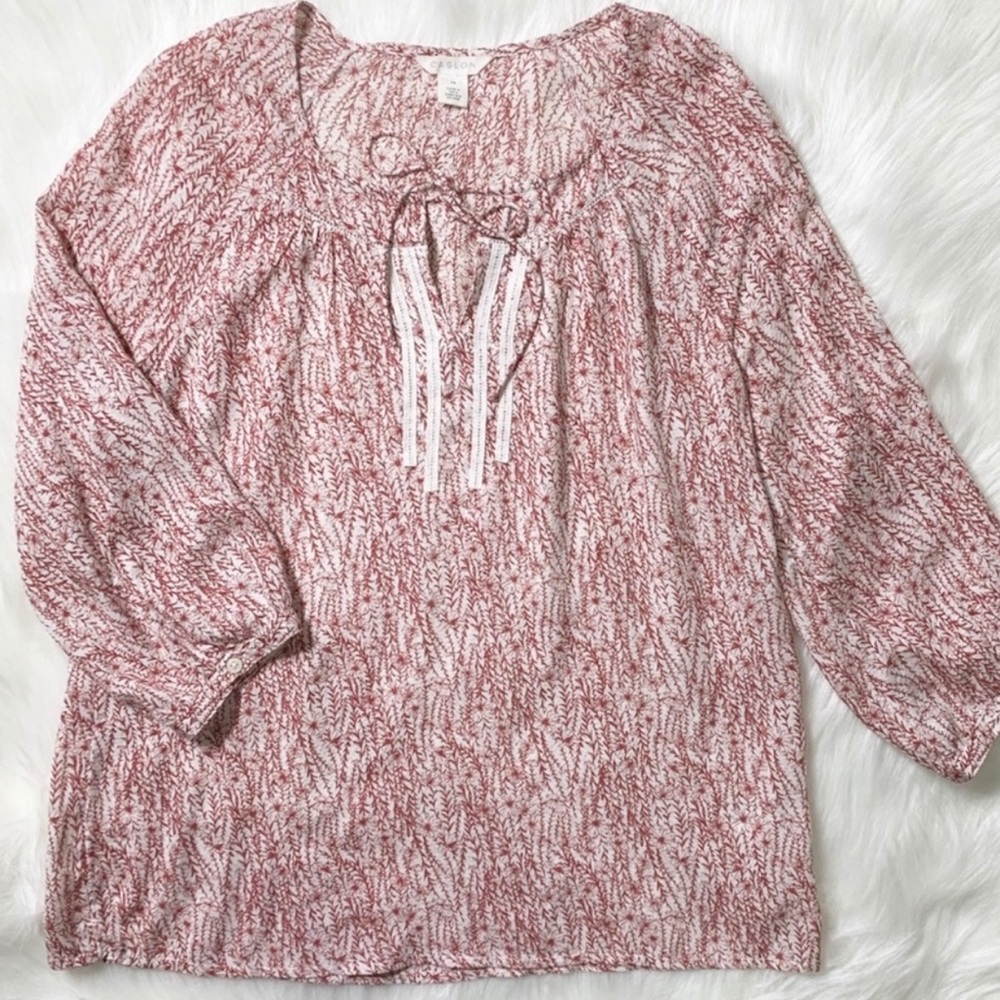 2/$20🌸 Caslon Peasant Vine Print Pullover Blouse